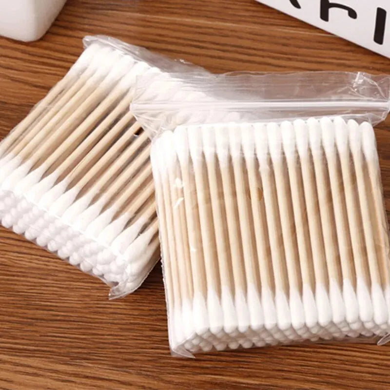 500pcs ,100pcs Per Pack, 5 Packs, Double-ended Cotton Swabs, Baby Cotton Swabs, Ear Cleaning Sticks, Healthy Cleaning Tools