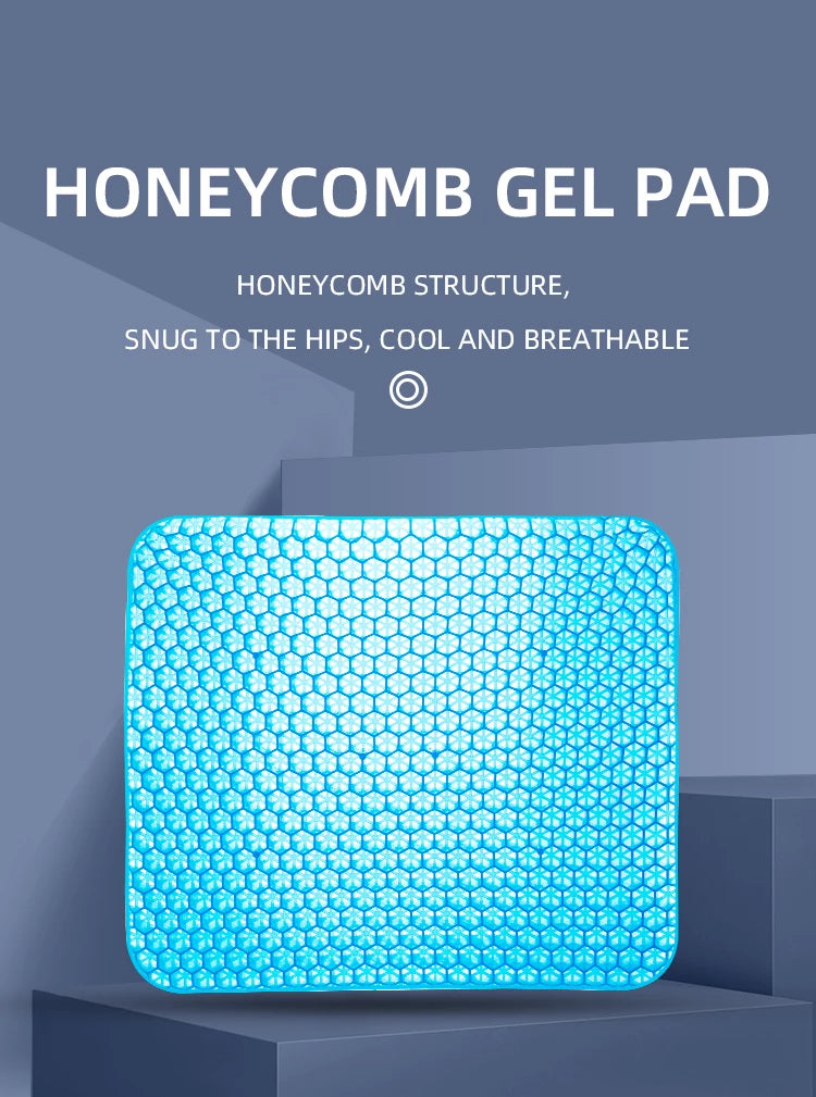 Gel Seat Cushion Summer Breathable Honeycomb Design For Pressure Relief Back Tailbone Pain - Home Office Wheelchair Chair Cars