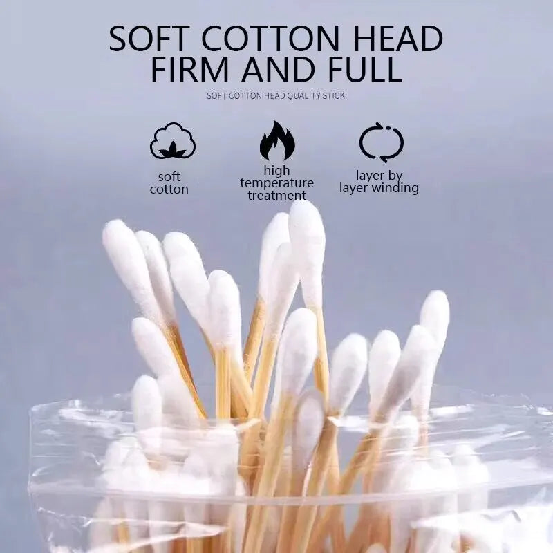 500pcs ,100pcs Per Pack, 5 Packs, Double-ended Cotton Swabs, Baby Cotton Swabs, Ear Cleaning Sticks, Healthy Cleaning Tools