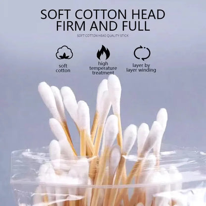 500pcs ,100pcs Per Pack, 5 Packs, Double-ended Cotton Swabs, Baby Cotton Swabs, Ear Cleaning Sticks, Healthy Cleaning Tools