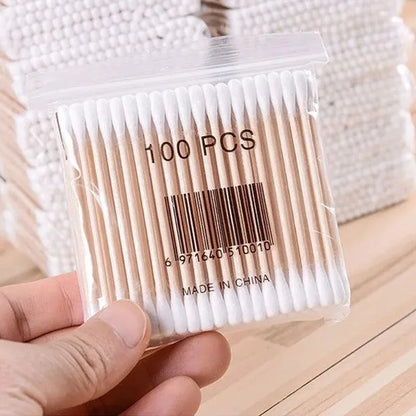 500pcs ,100pcs Per Pack, 5 Packs, Double-ended Cotton Swabs, Baby Cotton Swabs, Ear Cleaning Sticks, Healthy Cleaning Tools