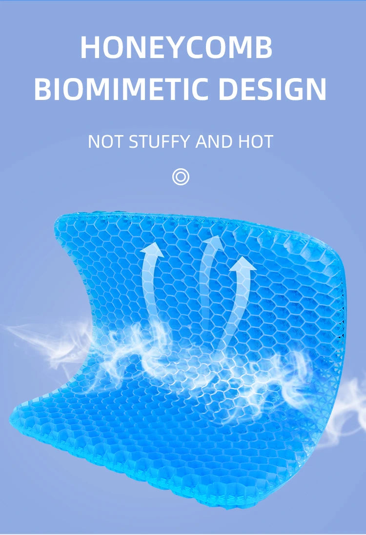 Gel Seat Cushion Summer Breathable Honeycomb Design For Pressure Relief Back Tailbone Pain - Home Office Wheelchair Chair Cars